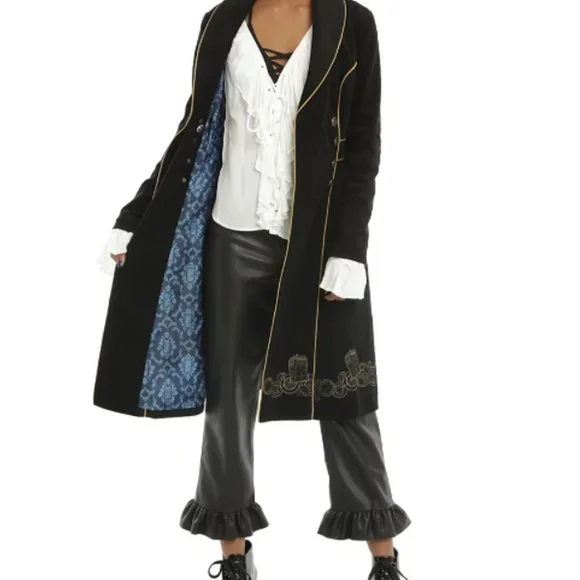 Elegant Black Double-Breasted Women's Coat - Picture 5 of 10